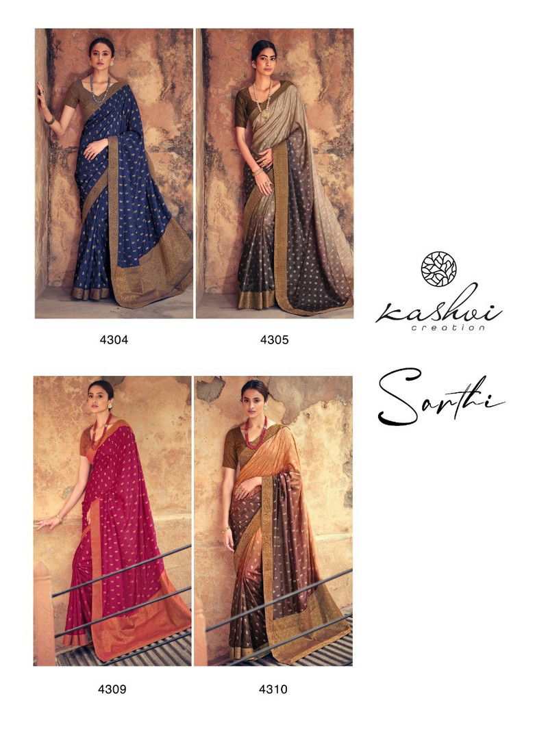 Kashvi Sarthi Fancy Designer Heavy Festive Casual Wear Printed Silk Sarees Collection
